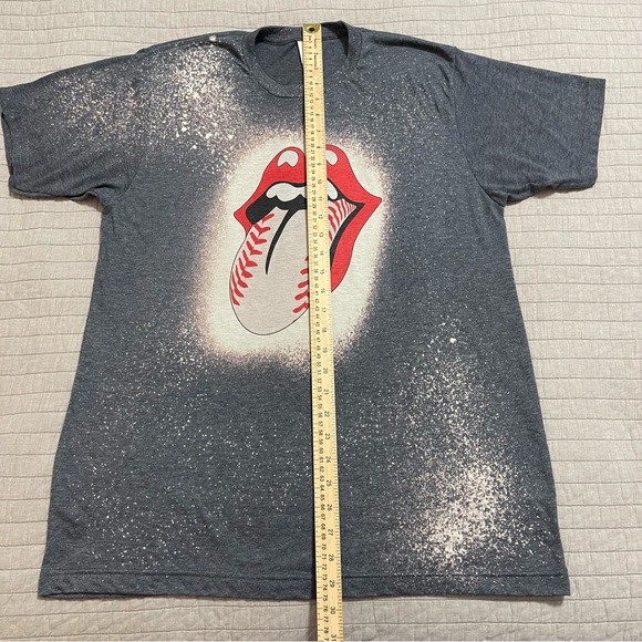 Tultex Rolling Stones Bleached Baseball T-Shirt Size Large - Picture 6 of 7